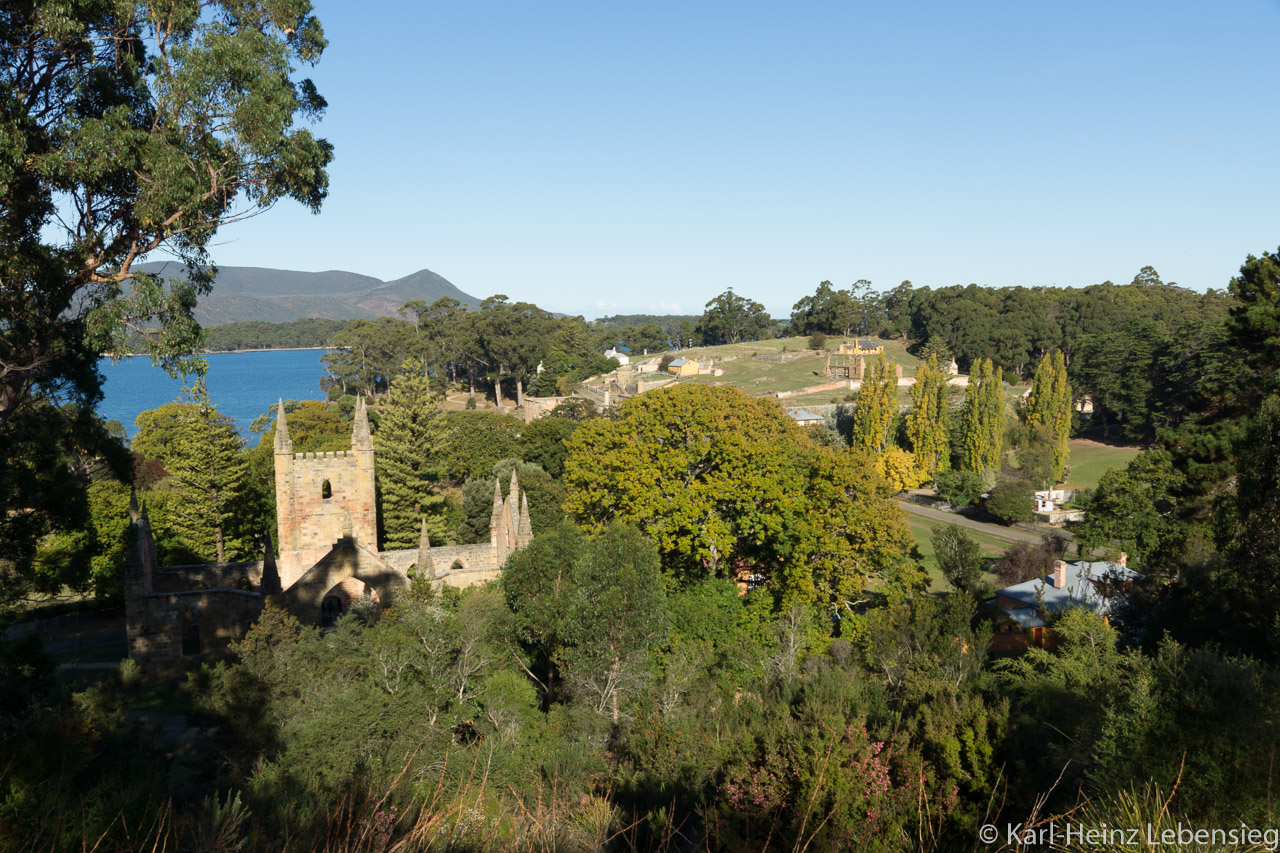 Aussicht auf Port Arthur vom Scorpion Rock Lookout