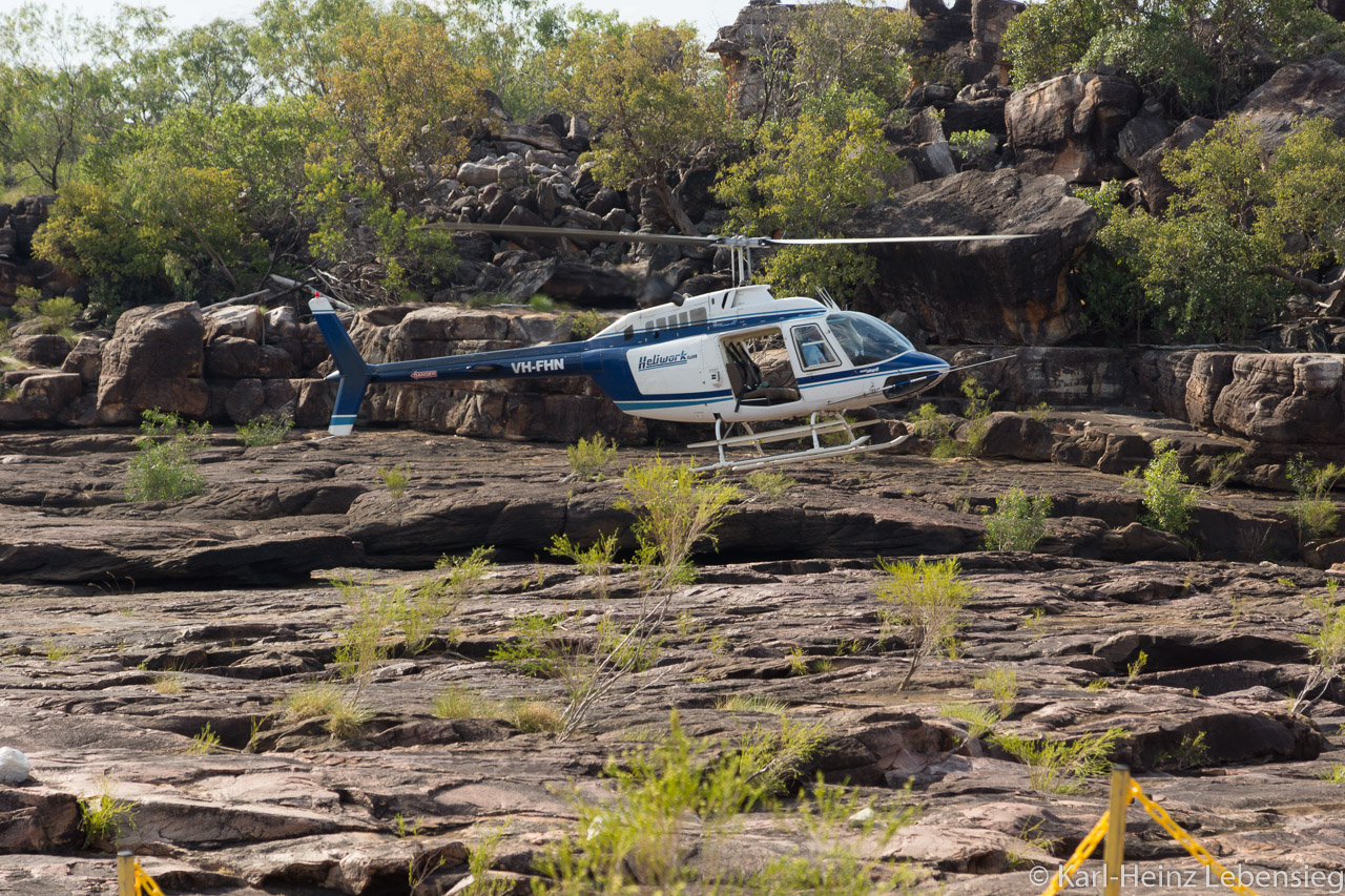 Helikopter-Taxi an den Mitchell Falls
