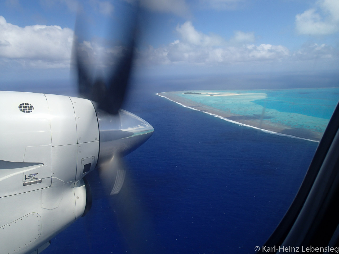 Anflug auf Aitutaki